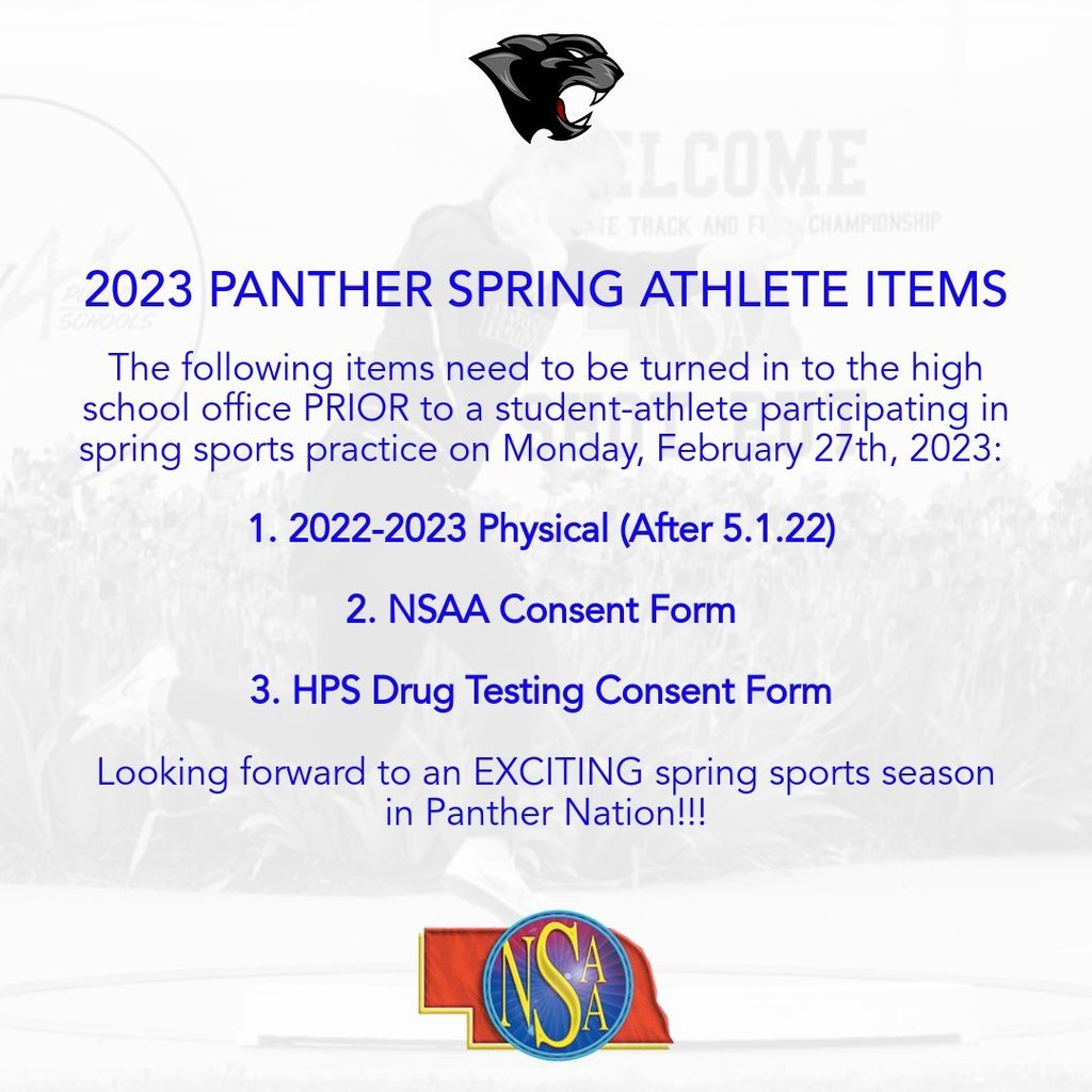 Spring Sports Reminder